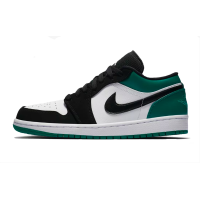 Кроссовки Nike Air Jordan Retro 1 Low Black White Og (Зеленые с черным) 